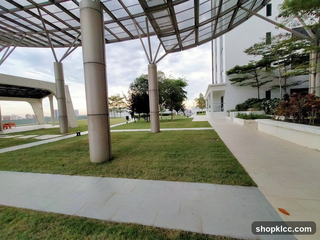 Modern Outdoor Pavilion with Greenery