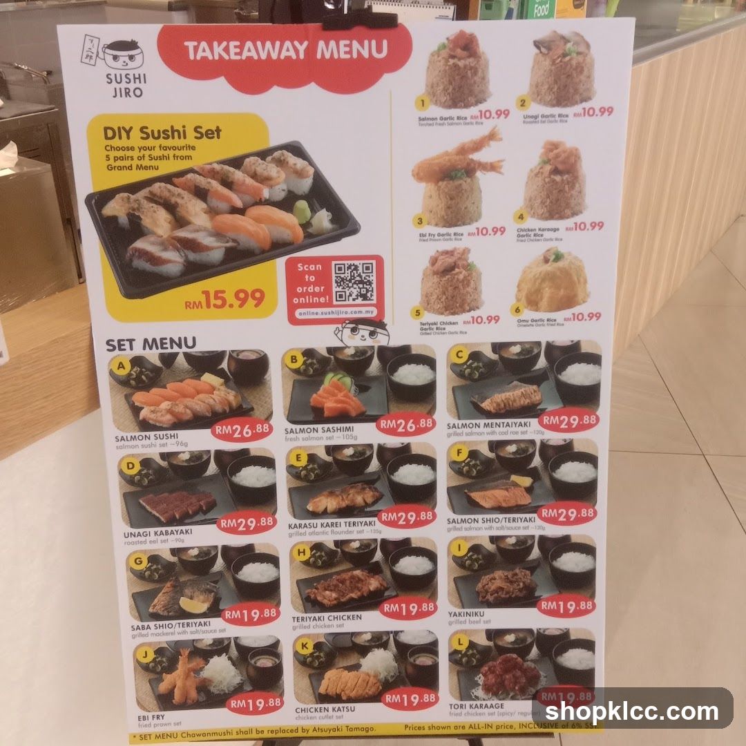 Sushi Jiro Takeaway Menu
