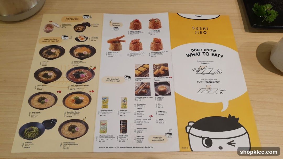 Sushi Jiro Menu