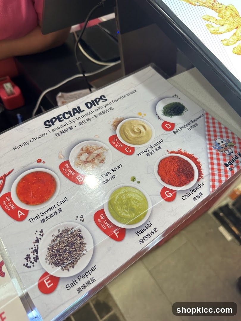 Special Dips Menu