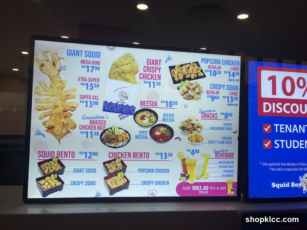 Squid Boy Menu Board