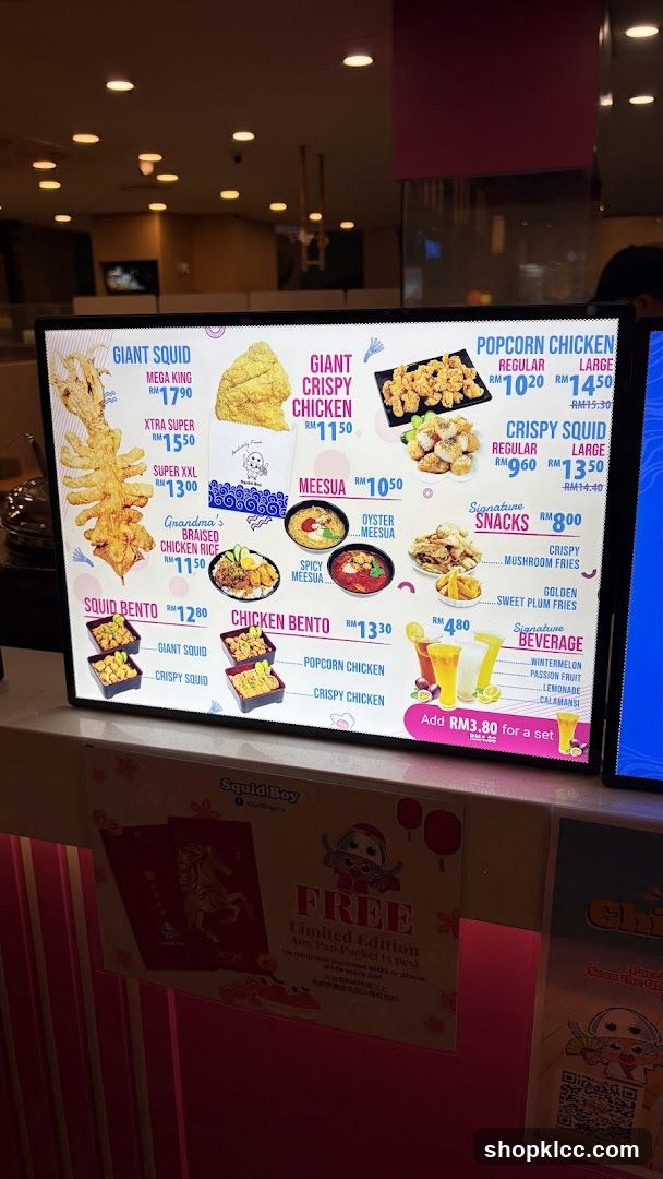Squid Boy Menu Board