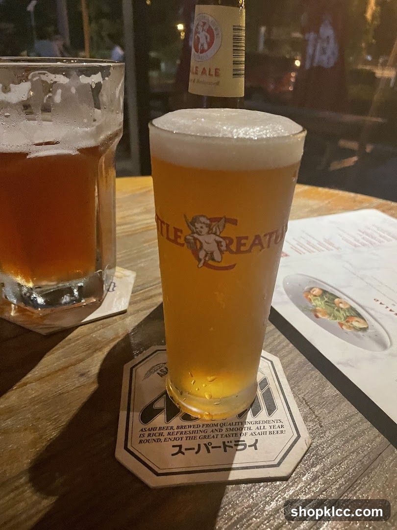 Beer and Drink on Wooden Table