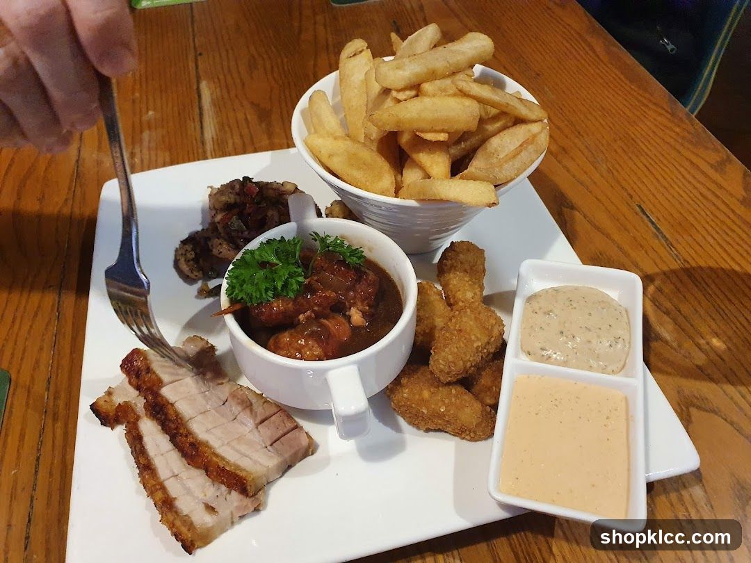 Pork Belly and Fried Chicken with Fries