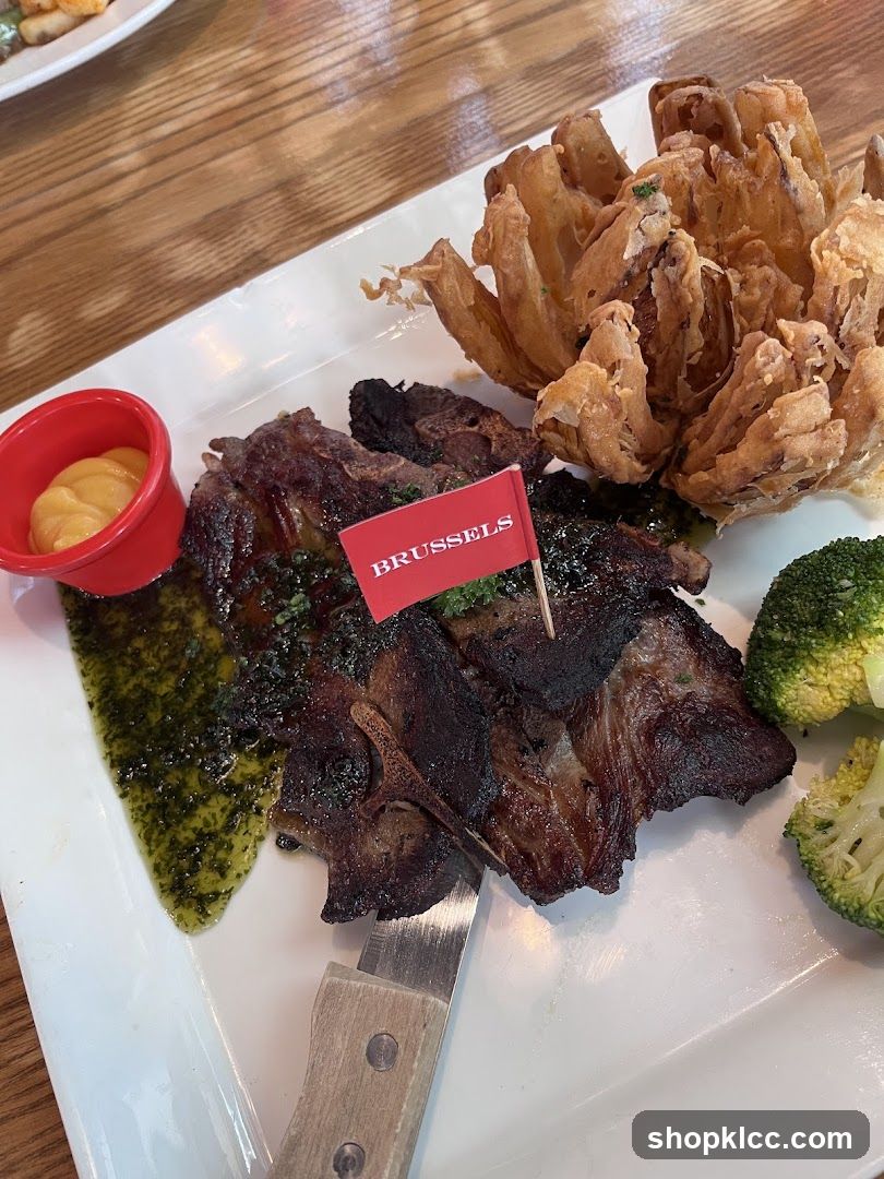 Brussels Steak with Floppy Potatoes and Broccoli
