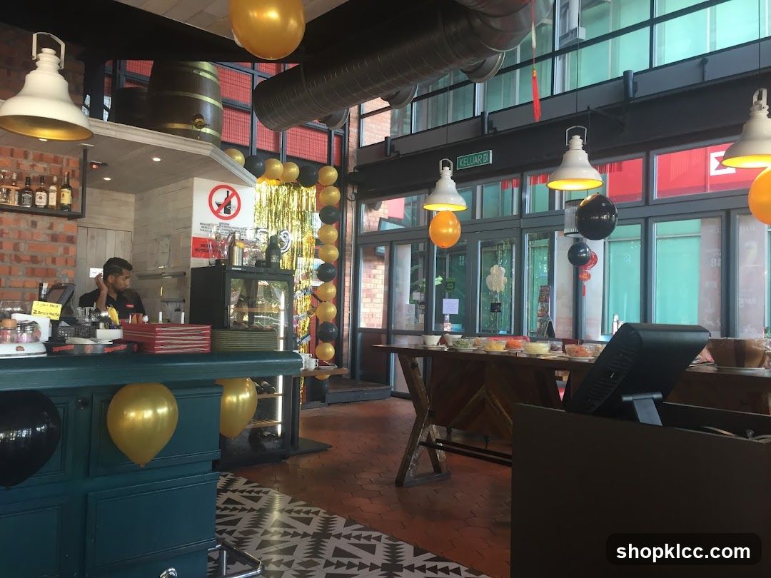 Interior of a decorated restaurant or cafe
