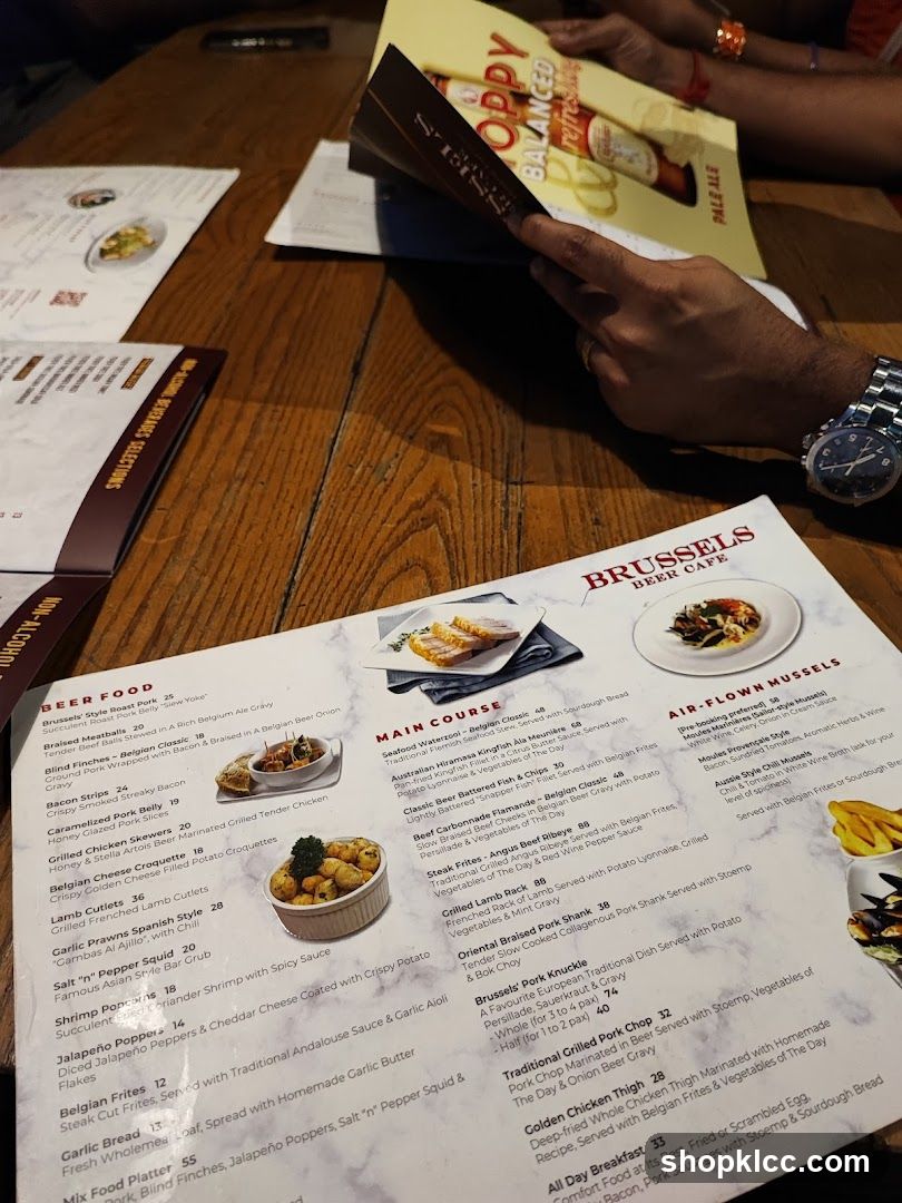 Brussels Beer Cafe Menu Spread