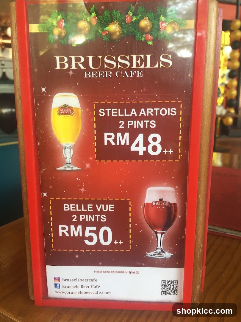 Brussels Beer Cafe Menu Board