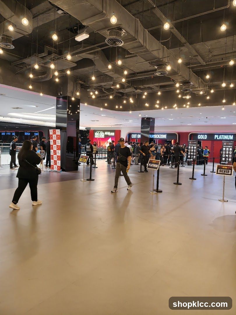 Interior of a modern shopping mall or entertainment complex