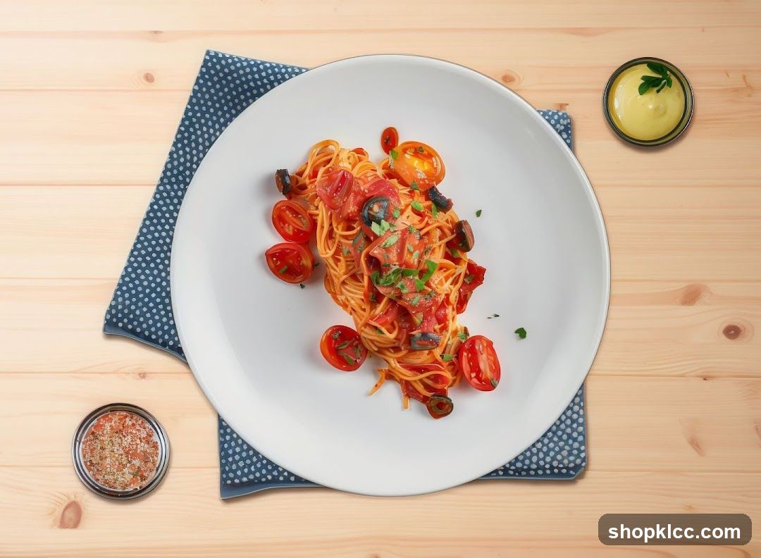 Spaghetti with Tomatoes and Olives