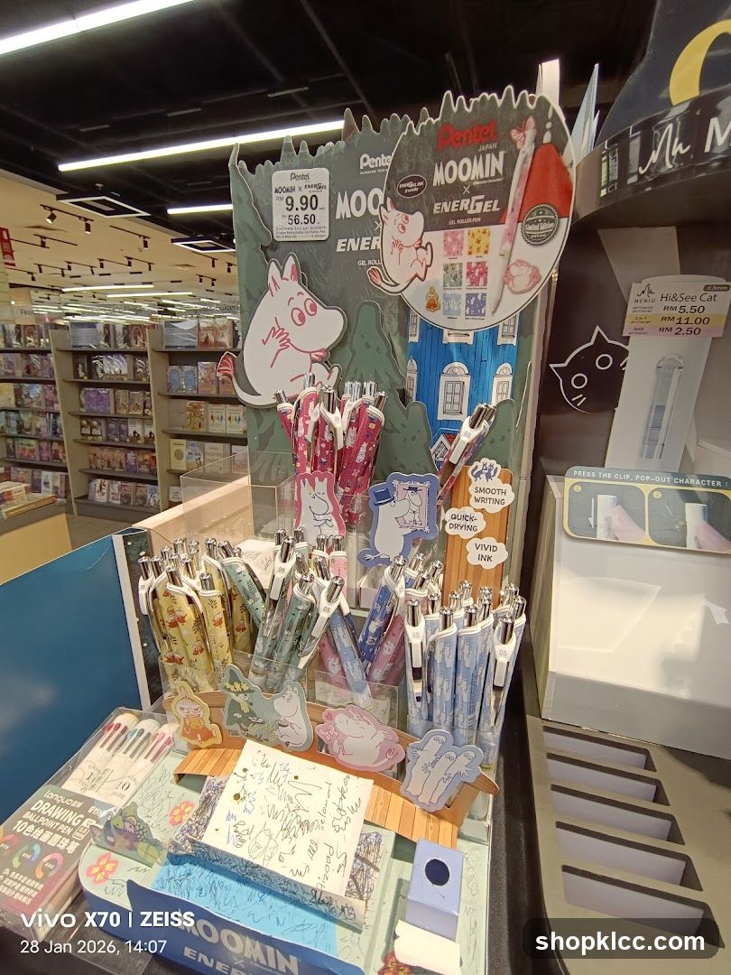 Moomin x Pentel EnerGel Pens Display
