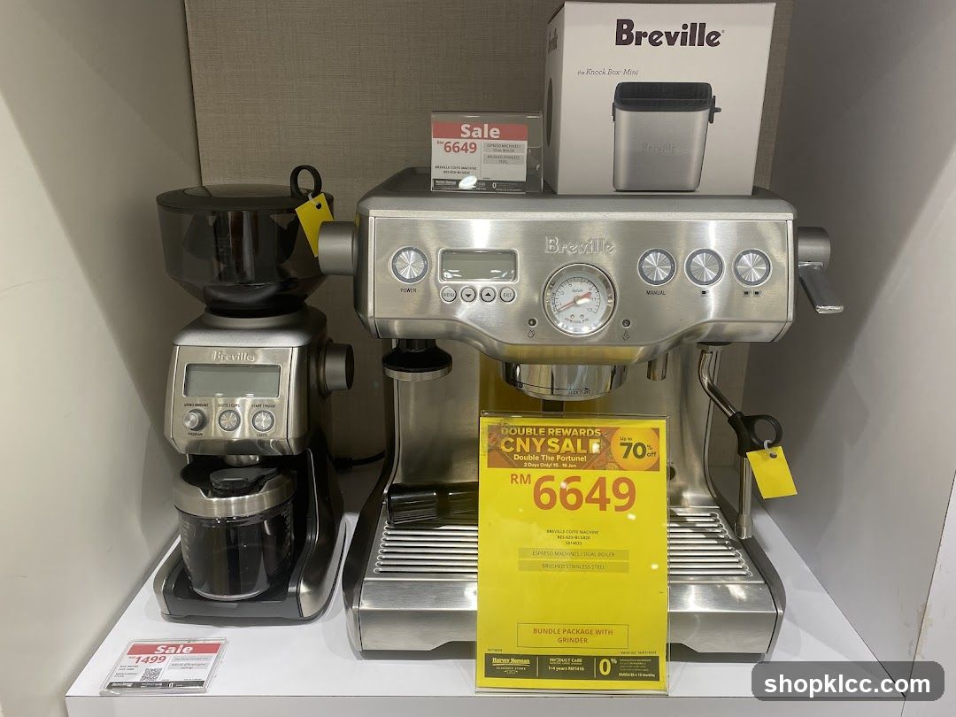 Breville Coffee Machine and Grinder Display