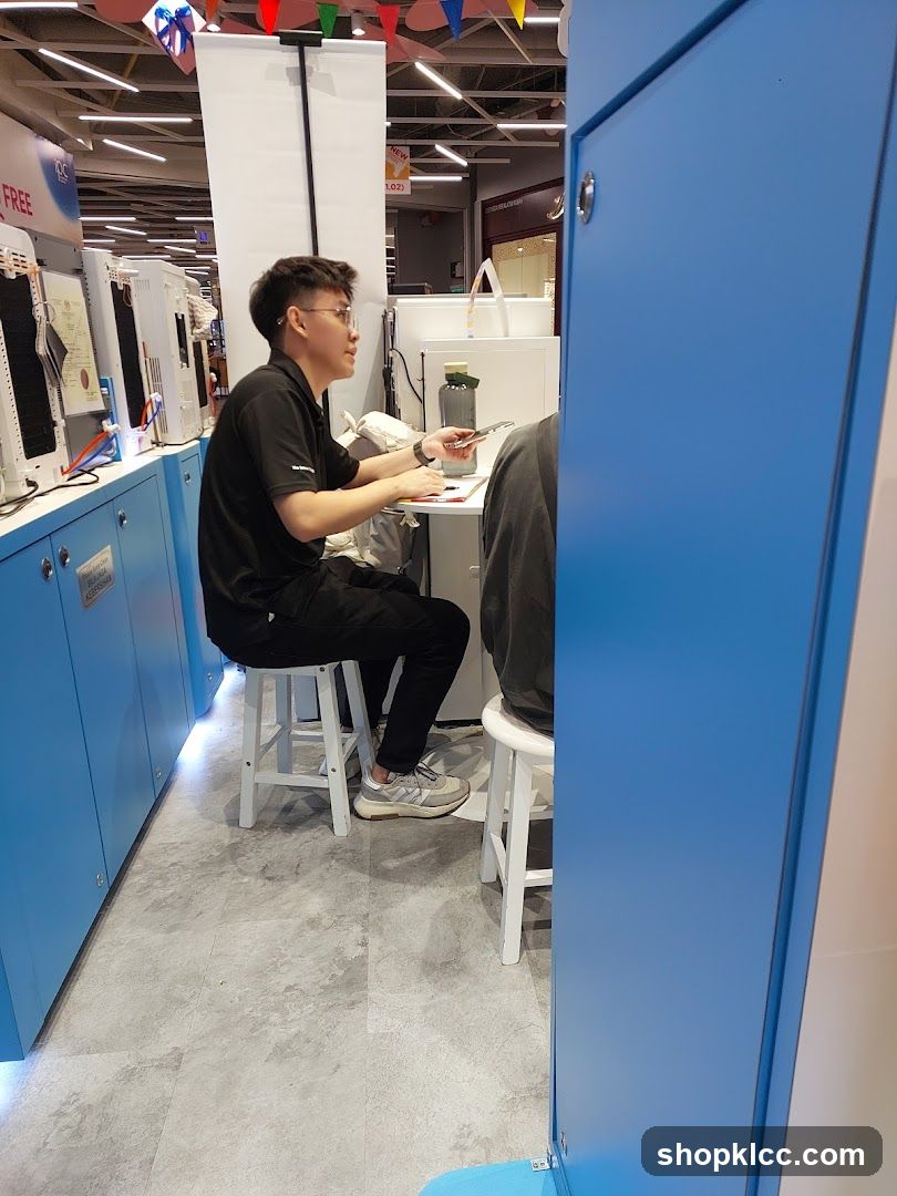Salesperson at a counter