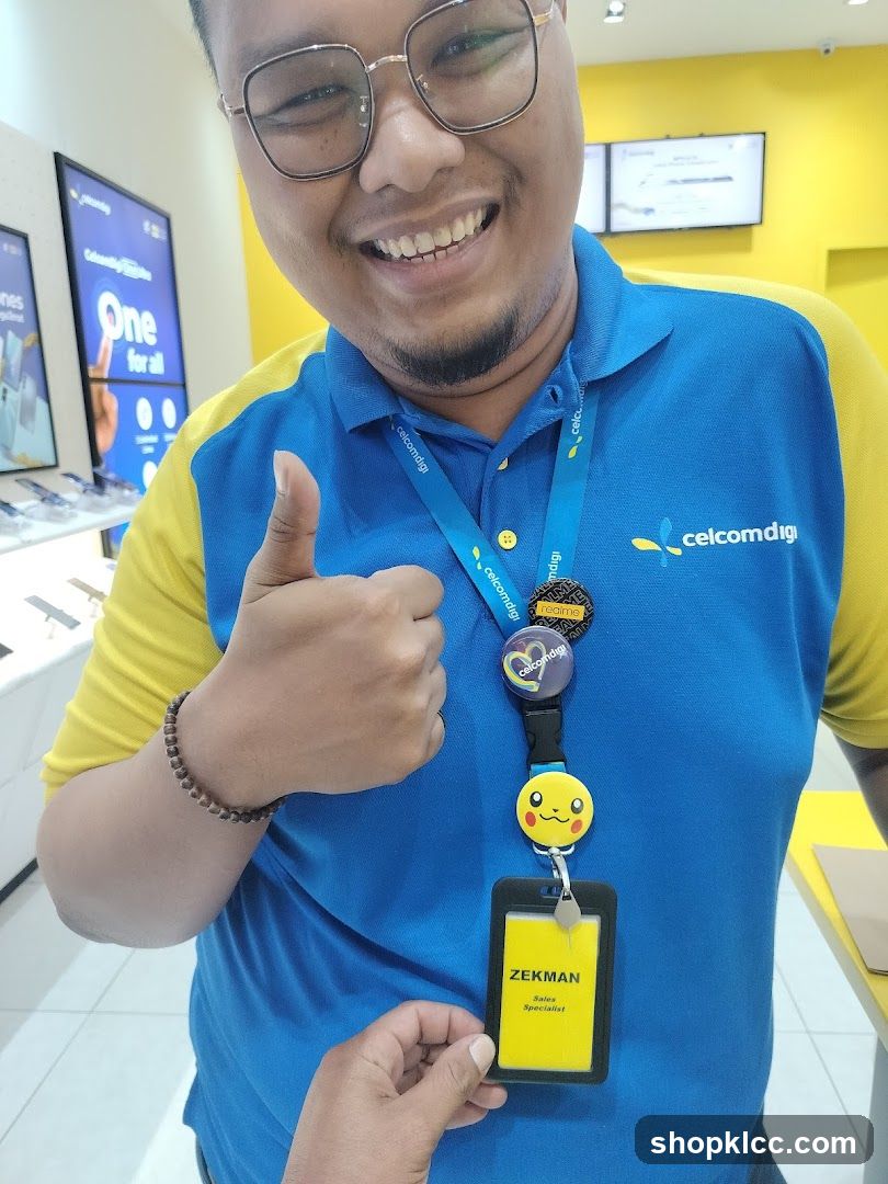 Employee with ID Badge