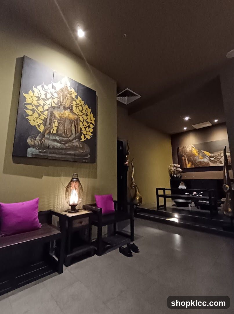 Interior Lounge with Buddha Artwork
