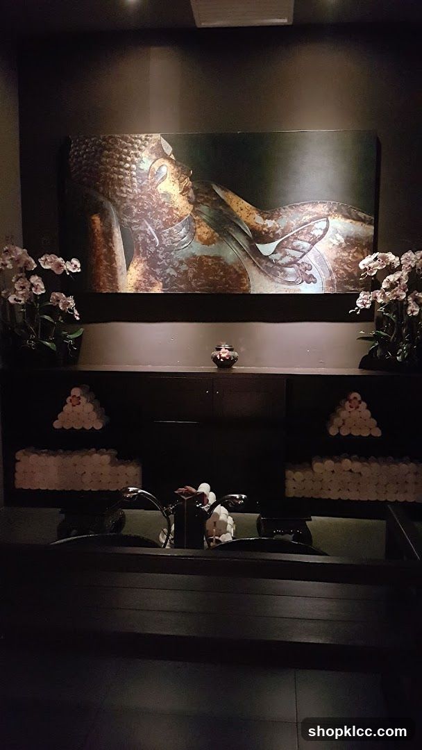 Buddha-themed interior with spa elements