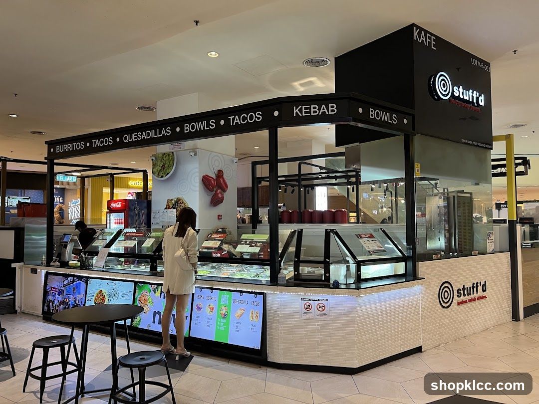 Food stall with menu displays