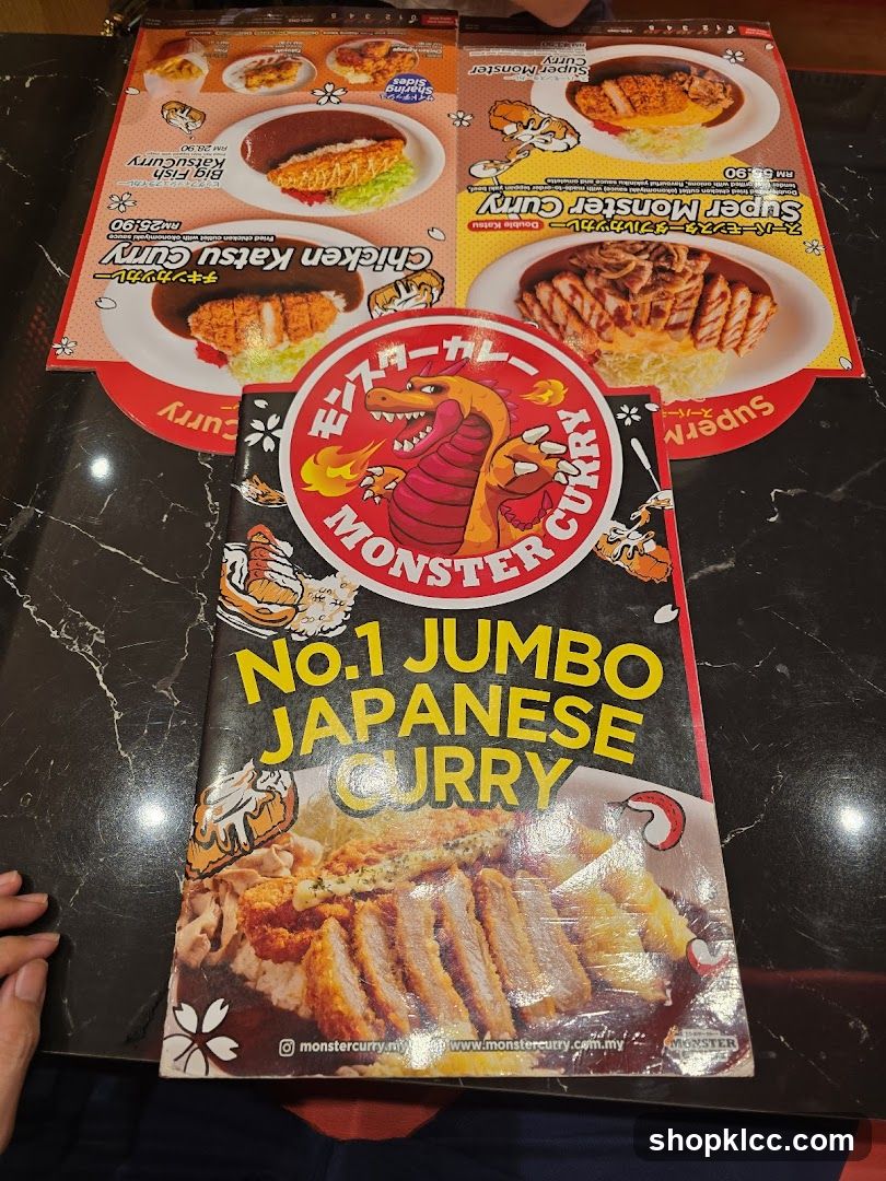 Monster Curry Menu
