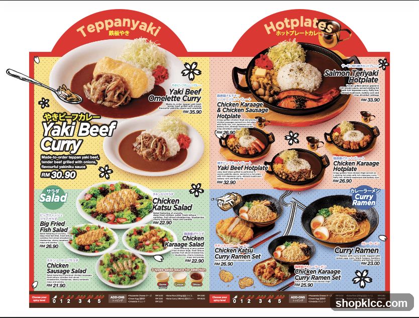 Teppanyaki & Hotplates Menu