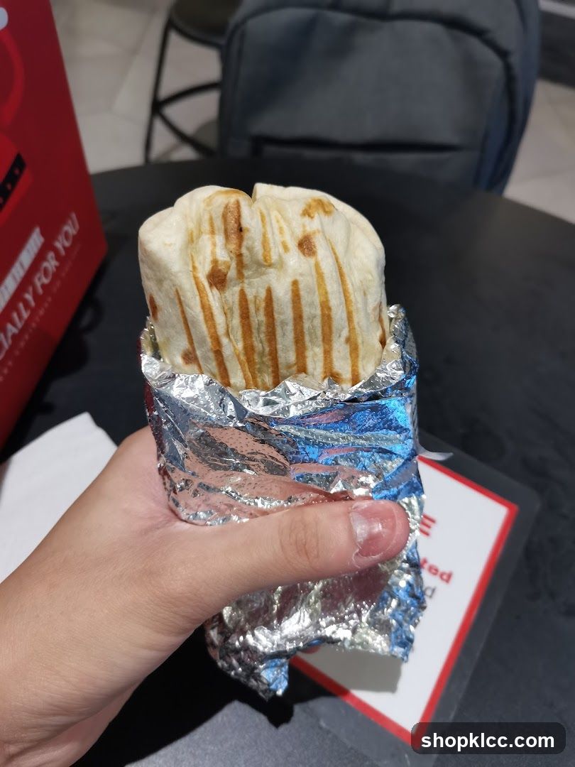 Hand holding a wrap
