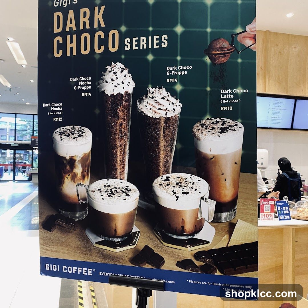 Gigi's Dark Choco Series Menu