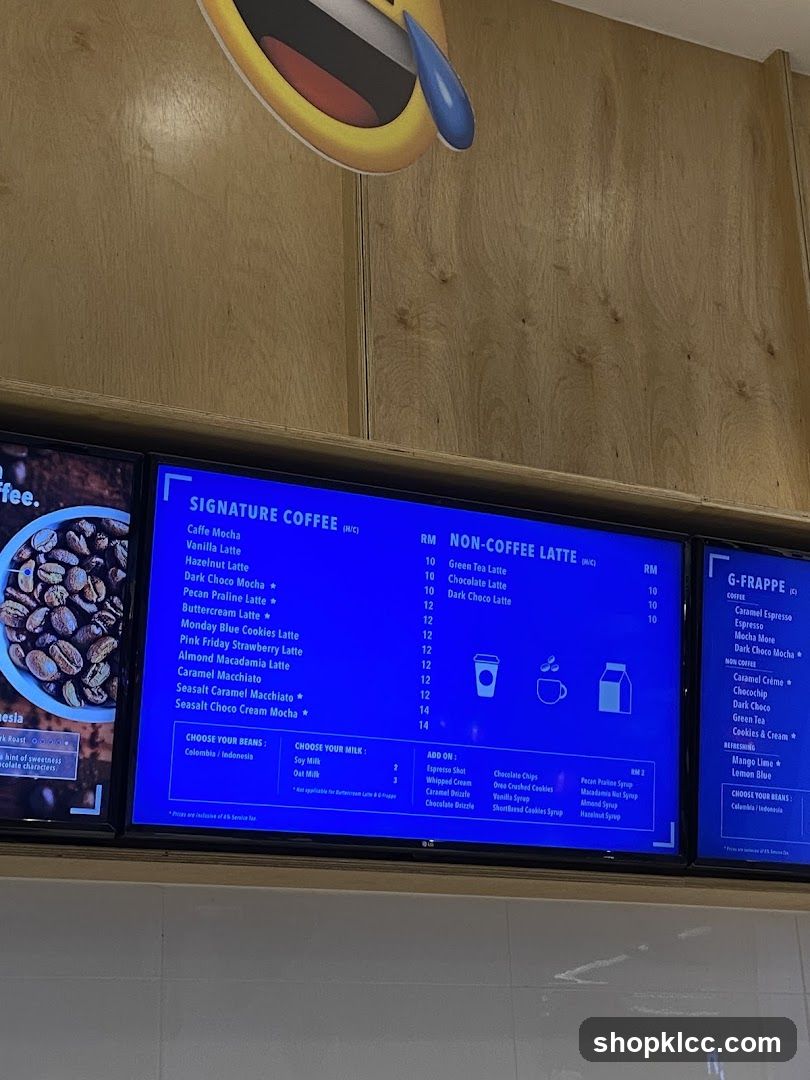 Signature Coffee & Non-Coffee Latte Menu