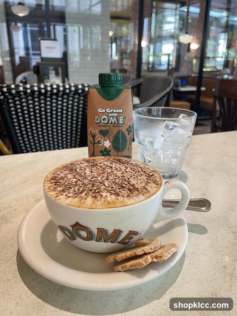 Cappuccino and Mineral Water