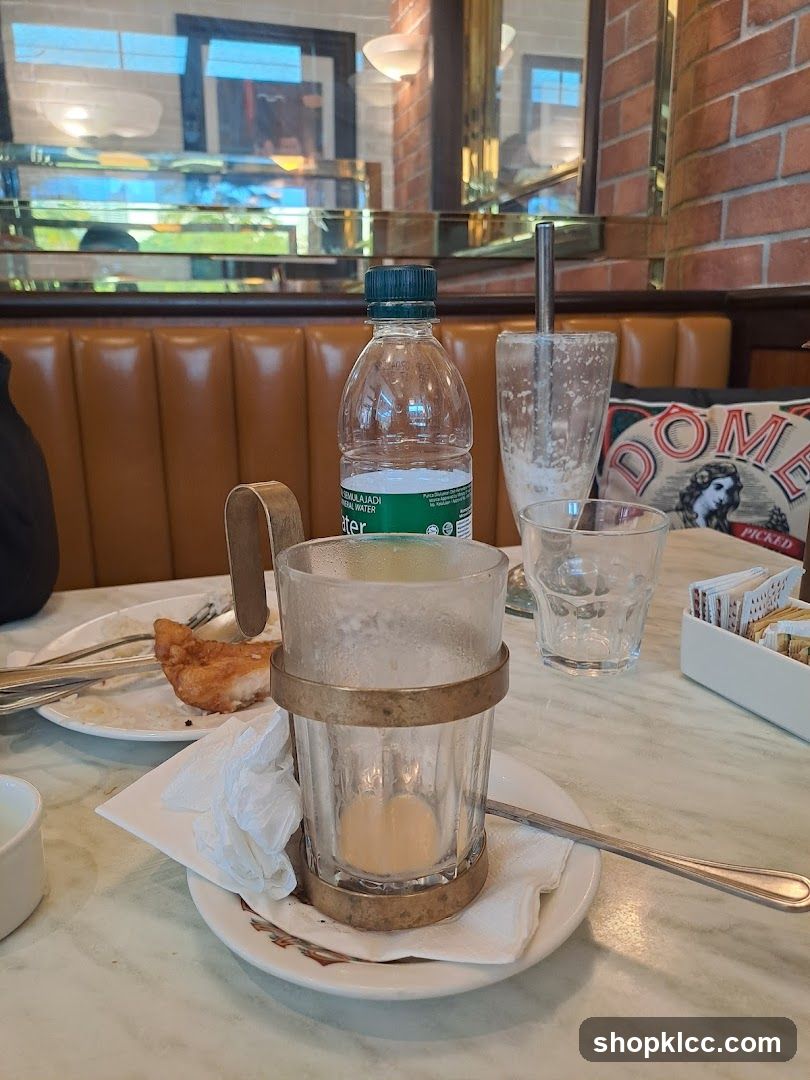Table with remnants of a meal