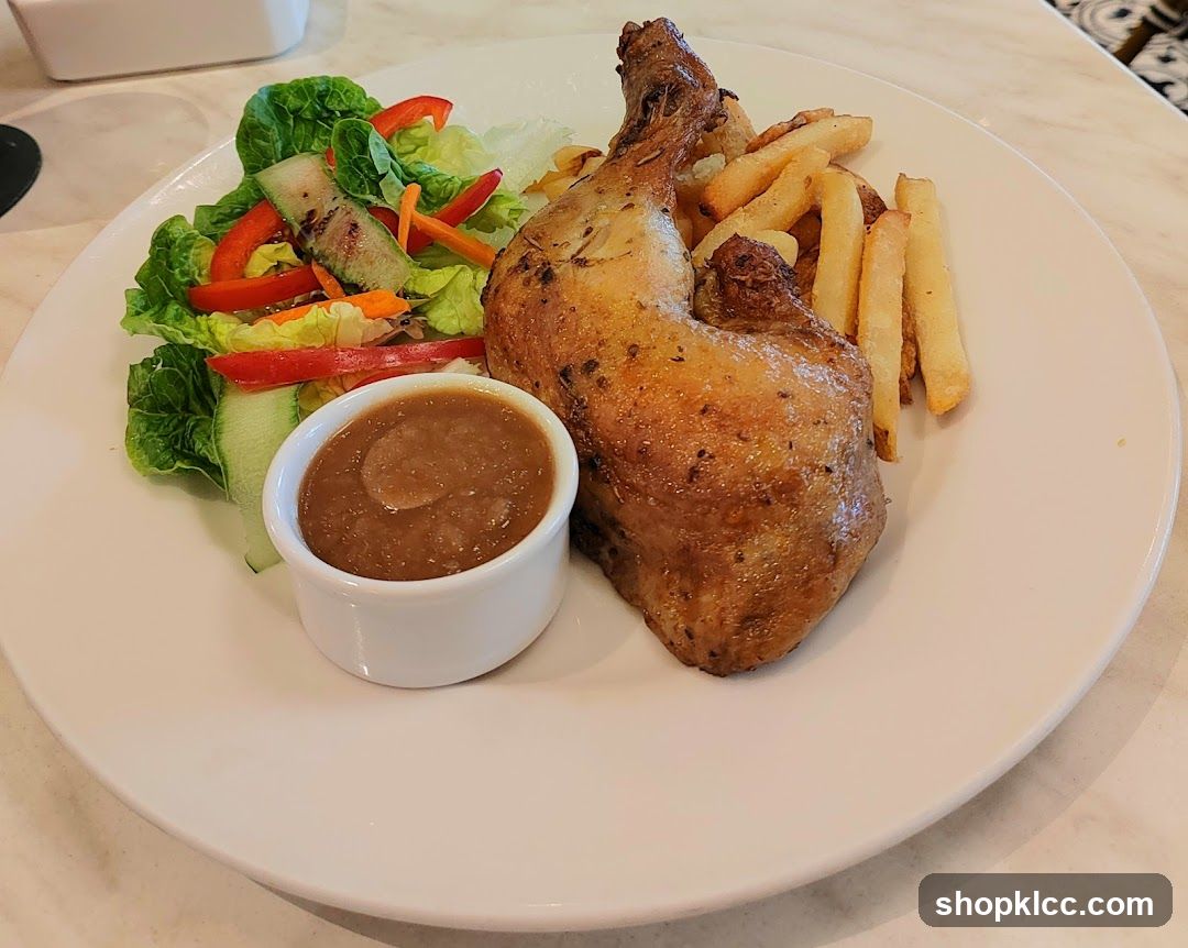 Roasted Chicken with Fries and Salad