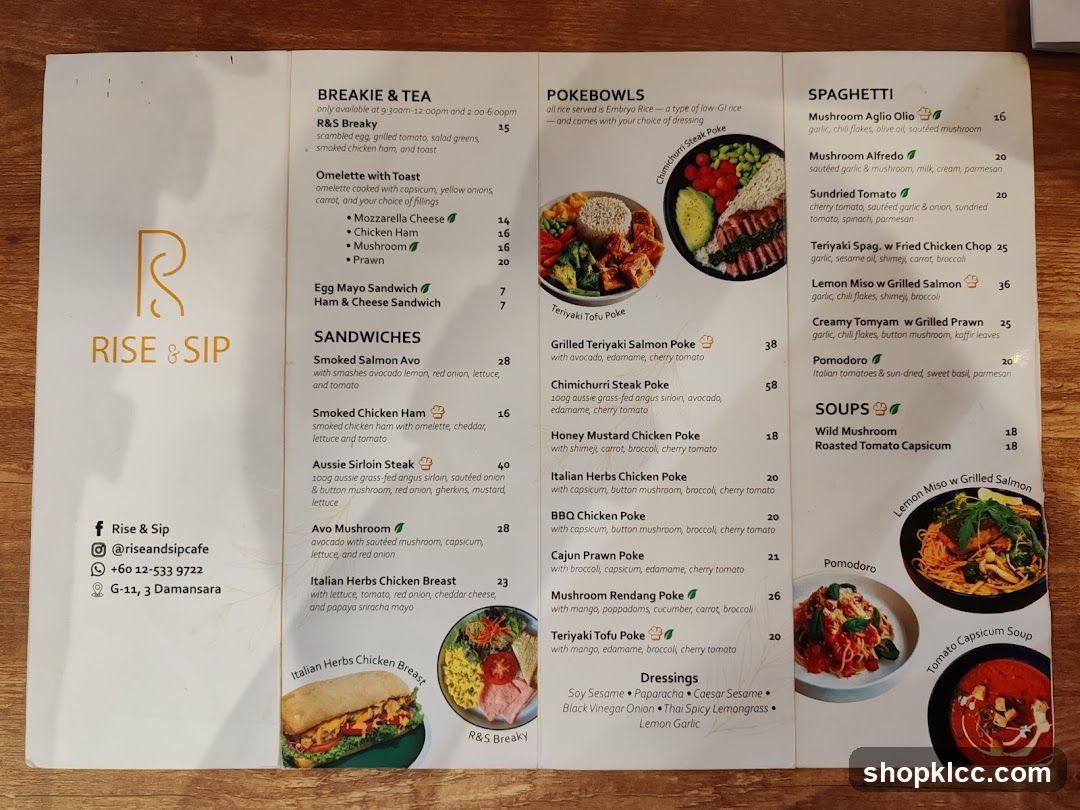 Rise & Sip Menu