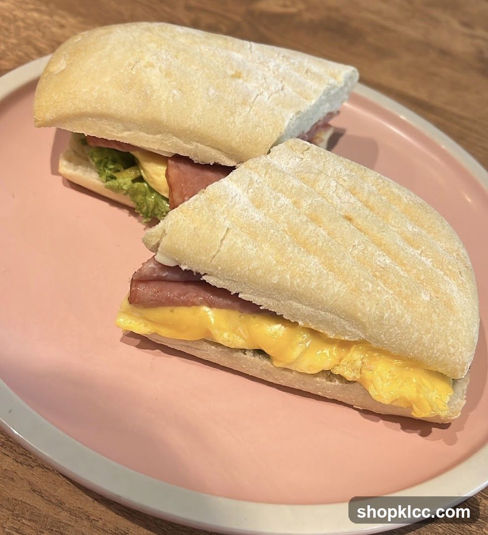Two sandwiches on a pink plate