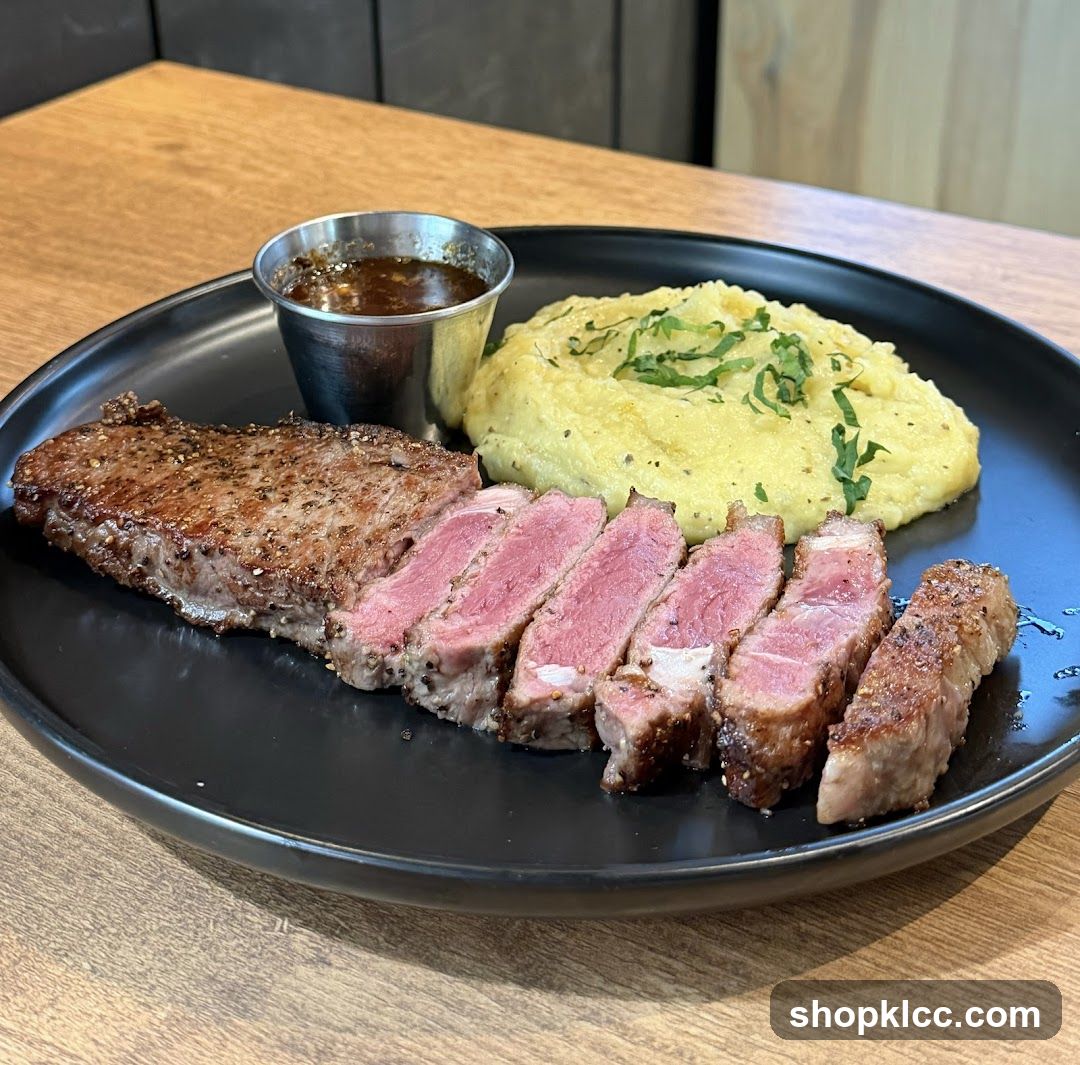 Steak with Mashed Potatoes and Sauce