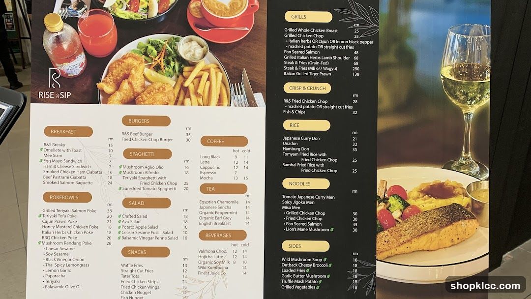 RISE & SIP Menu