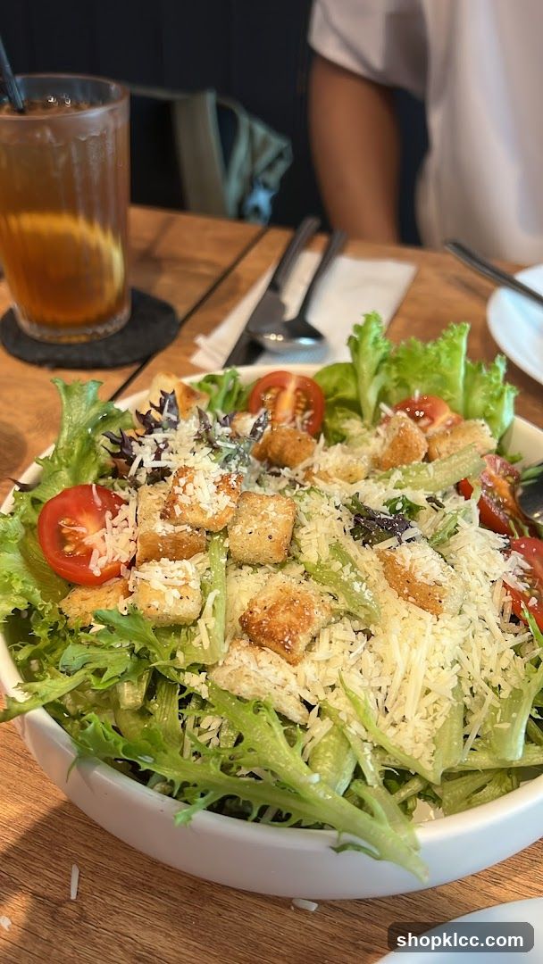 Caesar Salad with Iced Tea