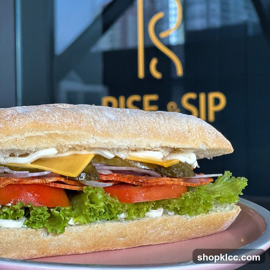 Sandwich with logo in background