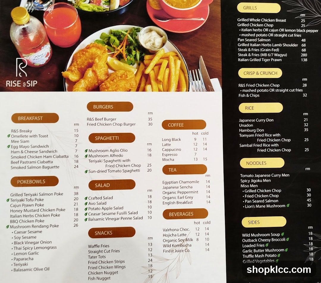 Rise & Sip Menu