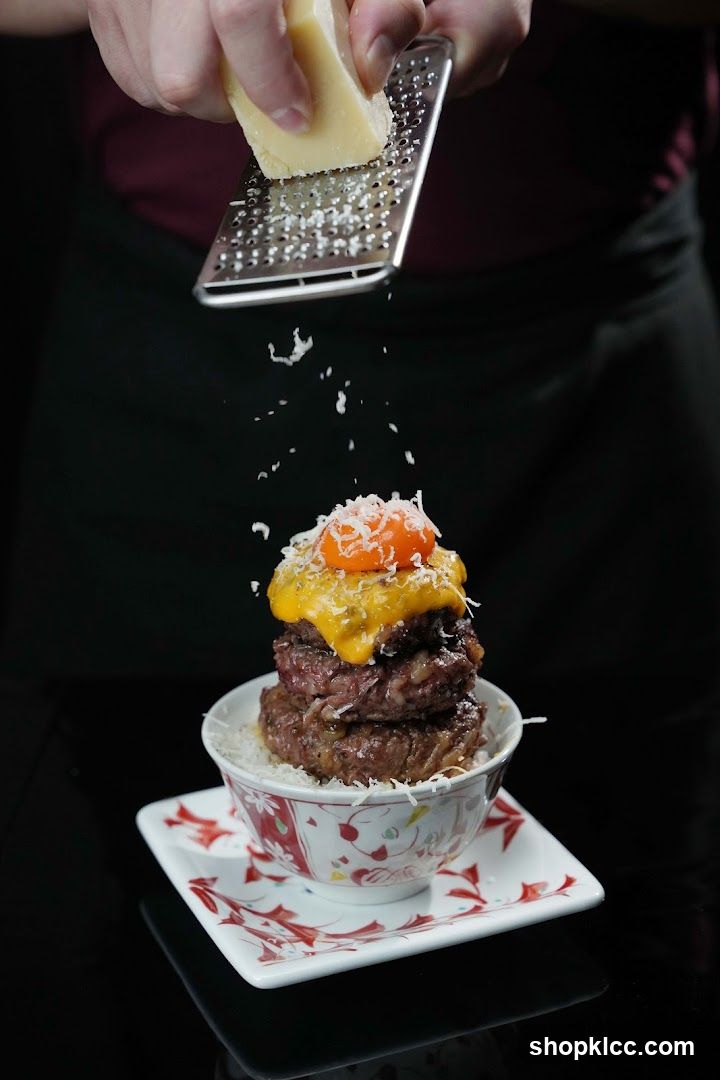 Burger Stack with Grated Cheese