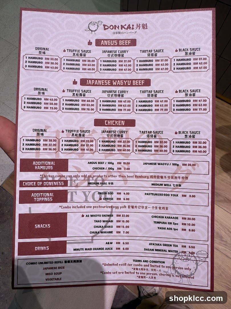DON KAI 丼魁 Menu