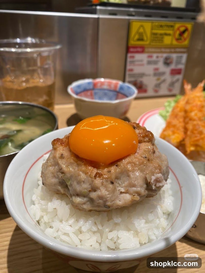 Rice Bowl with Egg Yolk and Side Dishes