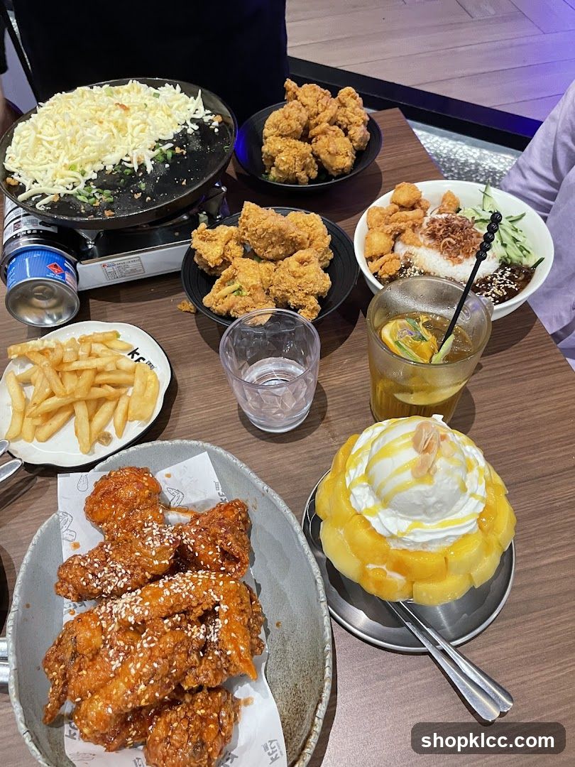 Fried Chicken and Dessert Spread