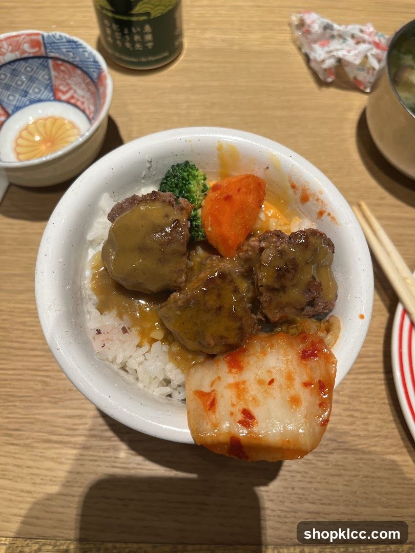 Hamburger steak rice bowl