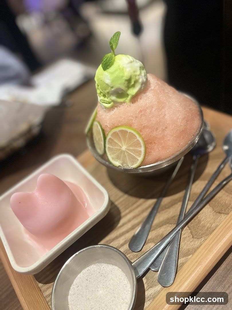 Dessert with Ice Cream and Lime
