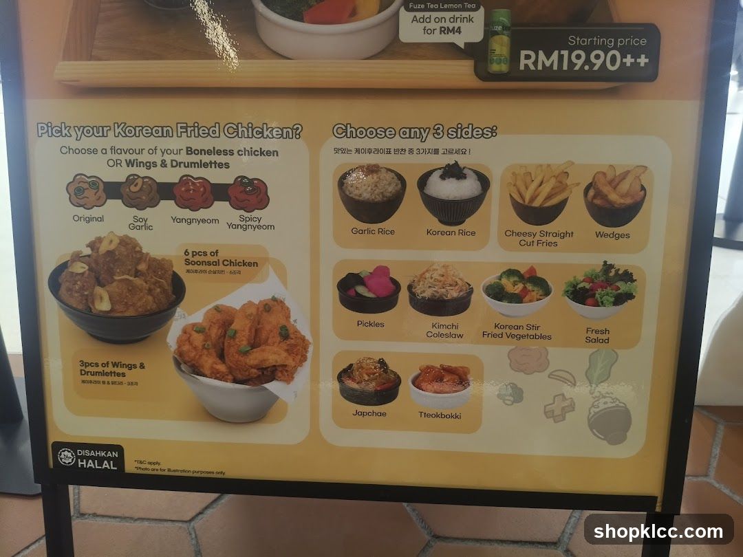 Korean Fried Chicken Menu