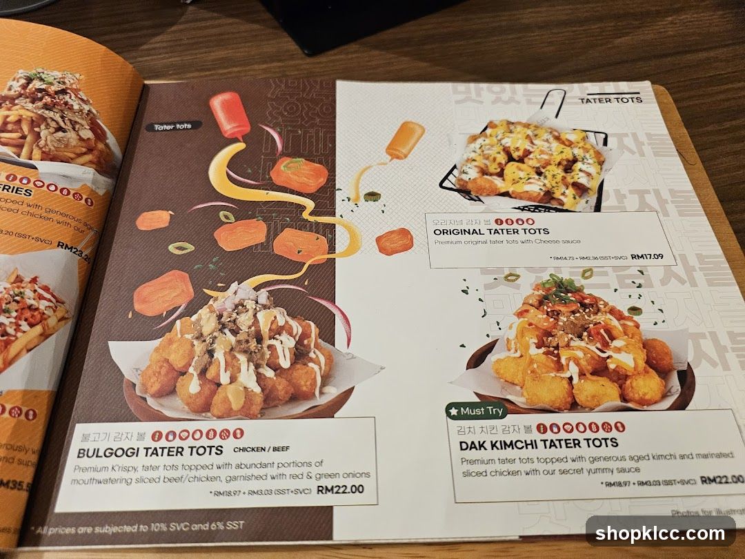 Tater Tots Menu