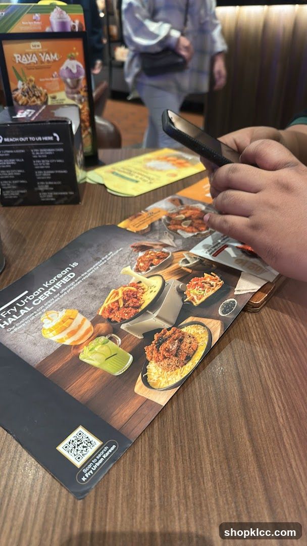 Menu with Korean Food