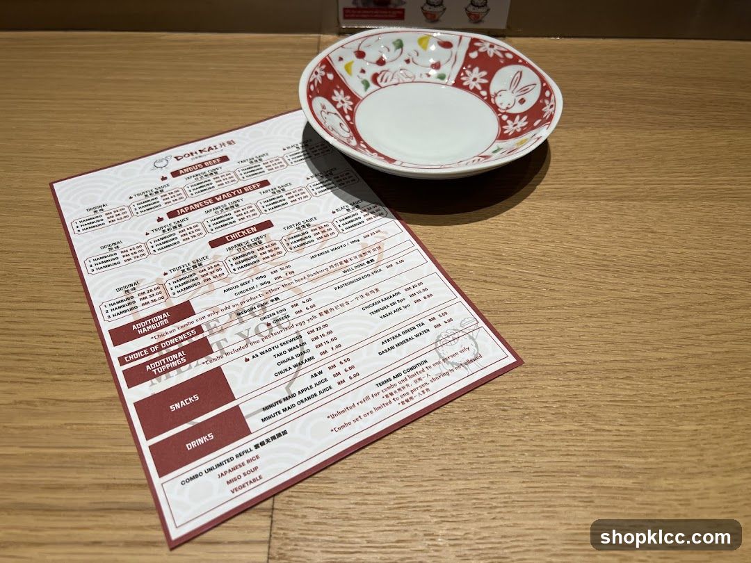 DON KAI Menu