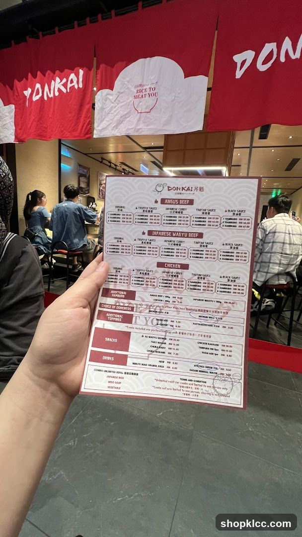DON KAI Menu