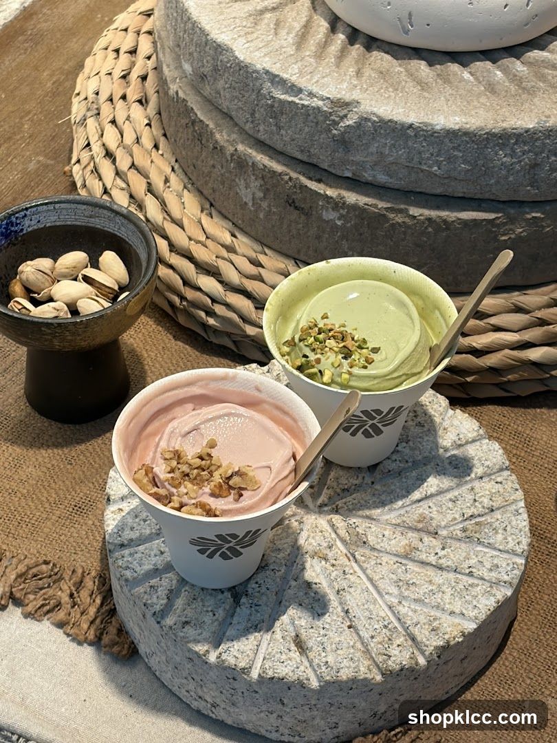 Ice Cream Cups with Pistachios and Walnuts