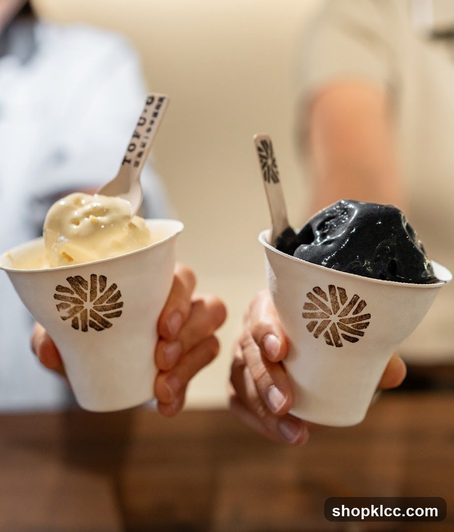 Two cups of ice cream