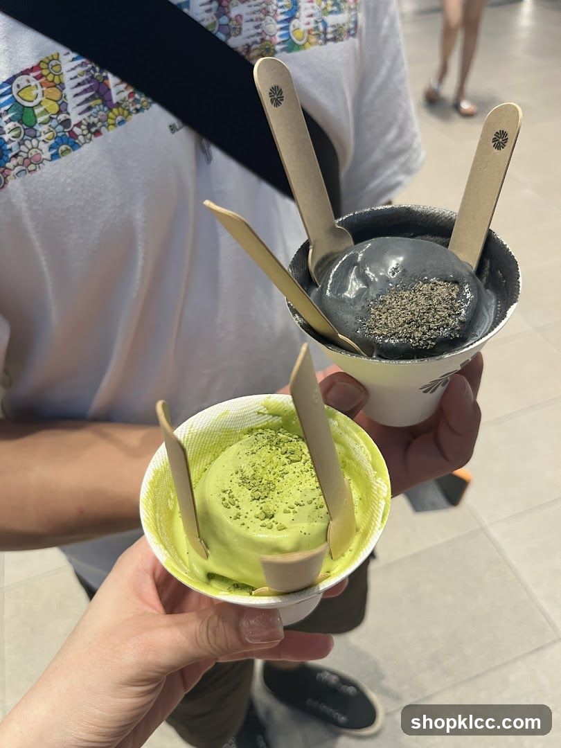 Two cups of ice cream